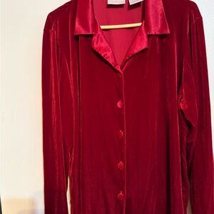 Worthington Scarlet Satin Blouse